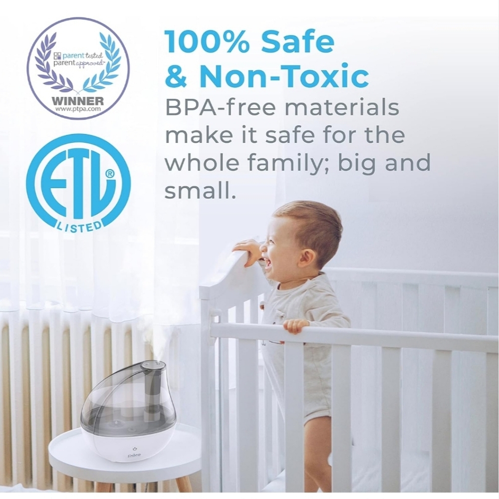 Pure Enrichment MistAire Ultrasonic Cool Mist Humidifier - White and Gray - Picture 8 of 9